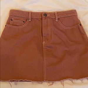 pink forever 21 jean skirt